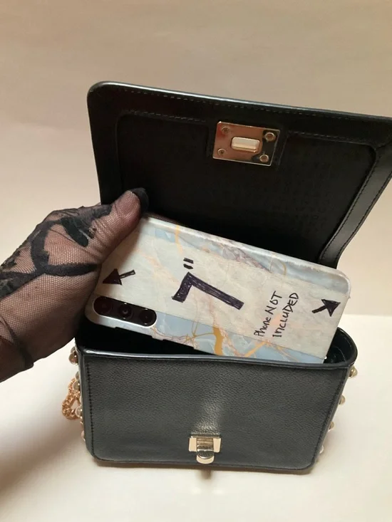 Kate Spade Pearl-Stud Chain Black Crossbody Bag Serrano Place Pearl Maisie MINI - Picture 8 of 14